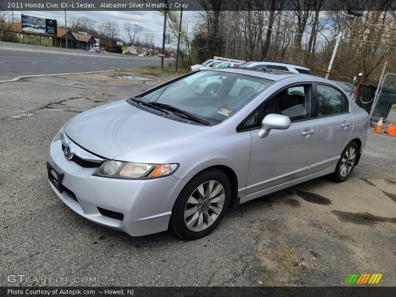 Alabaster Silver Metallic / Gray 2011 Honda Civic EX-L Sedan