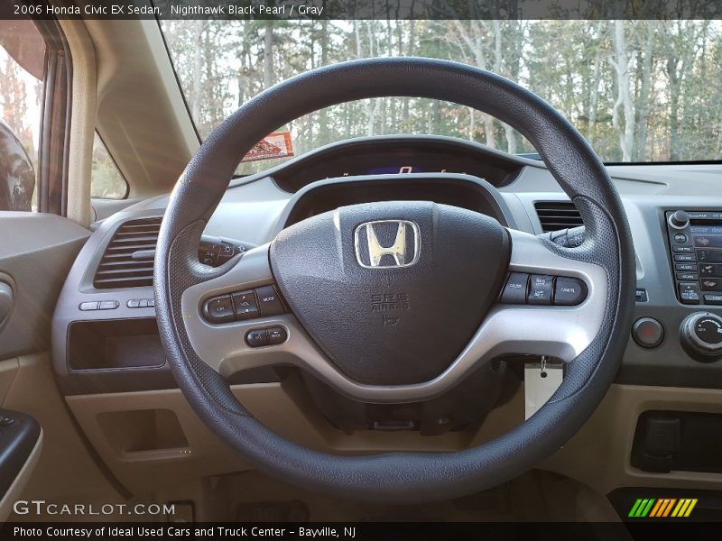 Nighthawk Black Pearl / Gray 2006 Honda Civic EX Sedan