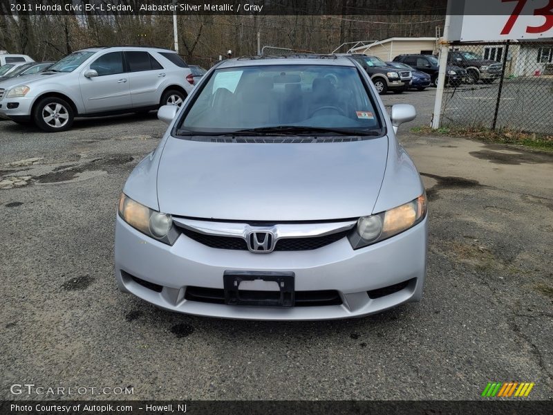 Alabaster Silver Metallic / Gray 2011 Honda Civic EX-L Sedan