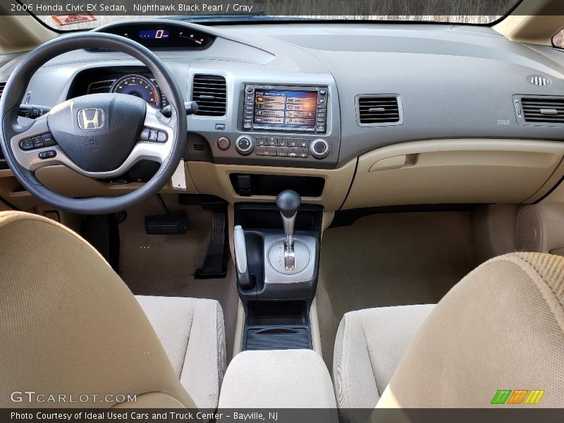 Nighthawk Black Pearl / Gray 2006 Honda Civic EX Sedan