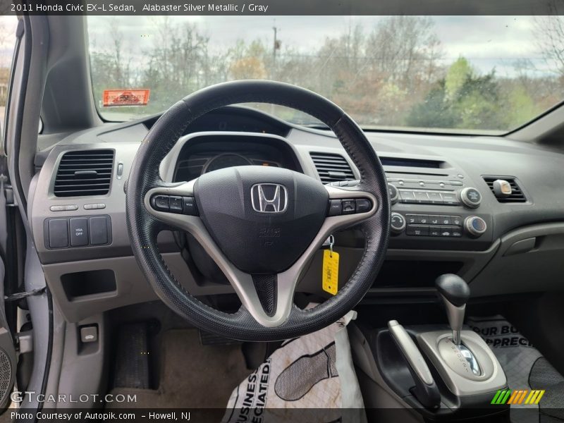 Alabaster Silver Metallic / Gray 2011 Honda Civic EX-L Sedan