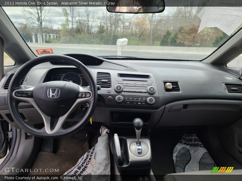 Alabaster Silver Metallic / Gray 2011 Honda Civic EX-L Sedan