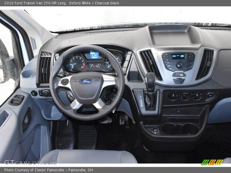 Oxford White / Charcoal black 2019 Ford Transit Van 250 HR Long