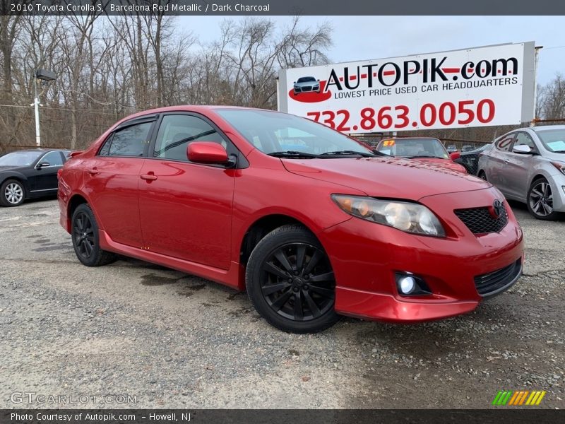 Barcelona Red Metallic / Dark Charcoal 2010 Toyota Corolla S