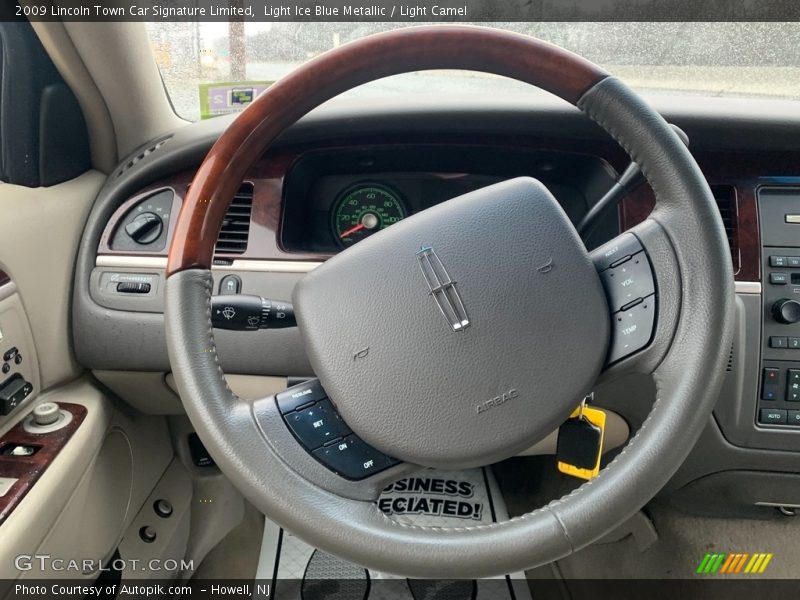 Light Ice Blue Metallic / Light Camel 2009 Lincoln Town Car Signature Limited