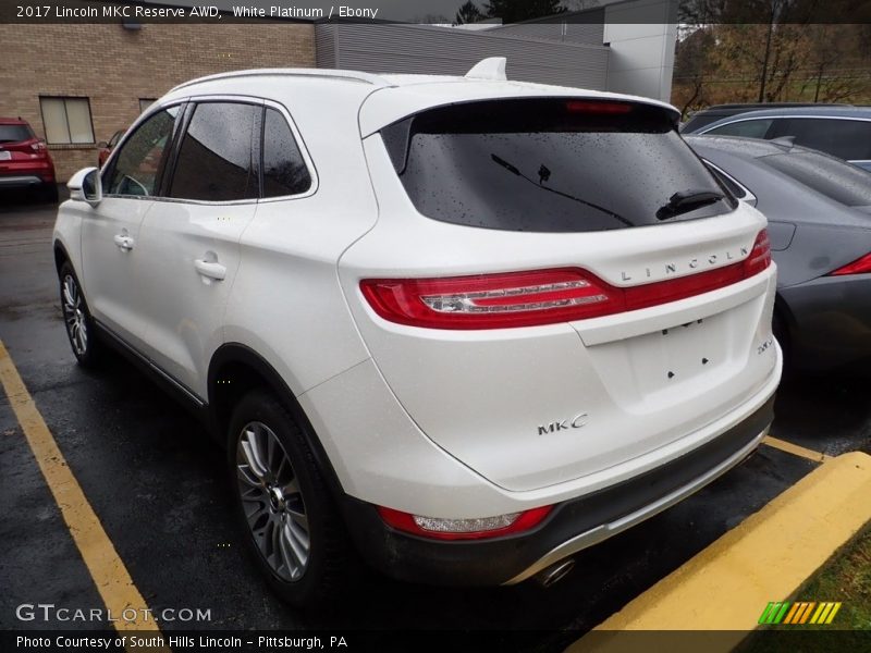 White Platinum / Ebony 2017 Lincoln MKC Reserve AWD