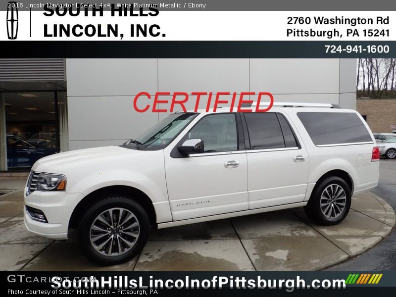 White Platinum Metallic / Ebony 2016 Lincoln Navigator L Select 4x4