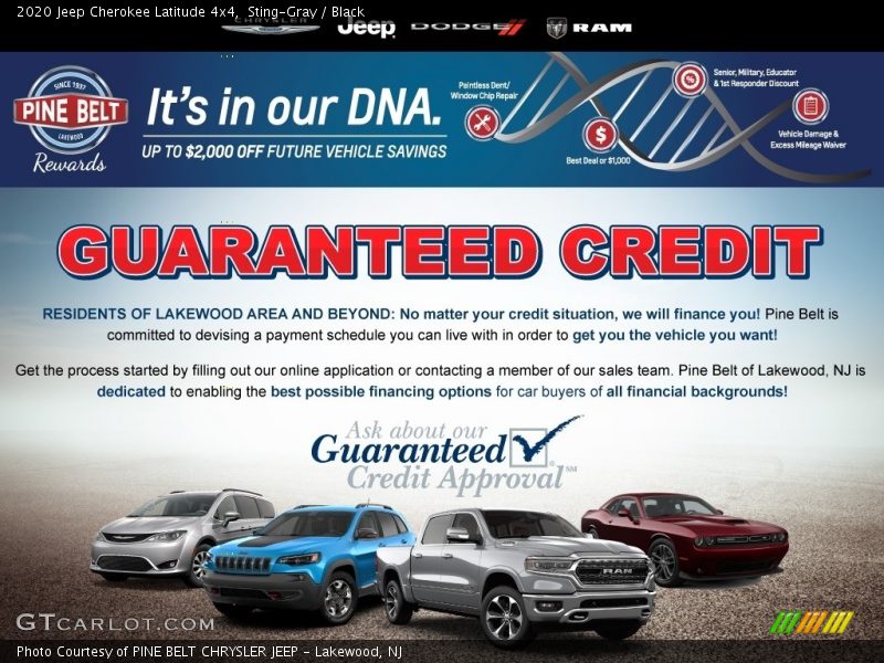 Sting-Gray / Black 2020 Jeep Cherokee Latitude 4x4