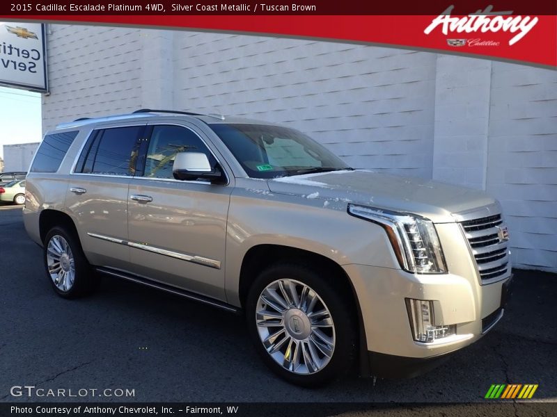 Silver Coast Metallic / Tuscan Brown 2015 Cadillac Escalade Platinum 4WD