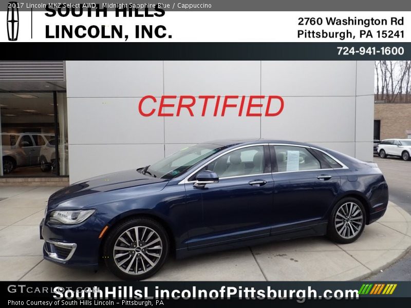 Midnight Sapphire Blue / Cappuccino 2017 Lincoln MKZ Select AWD