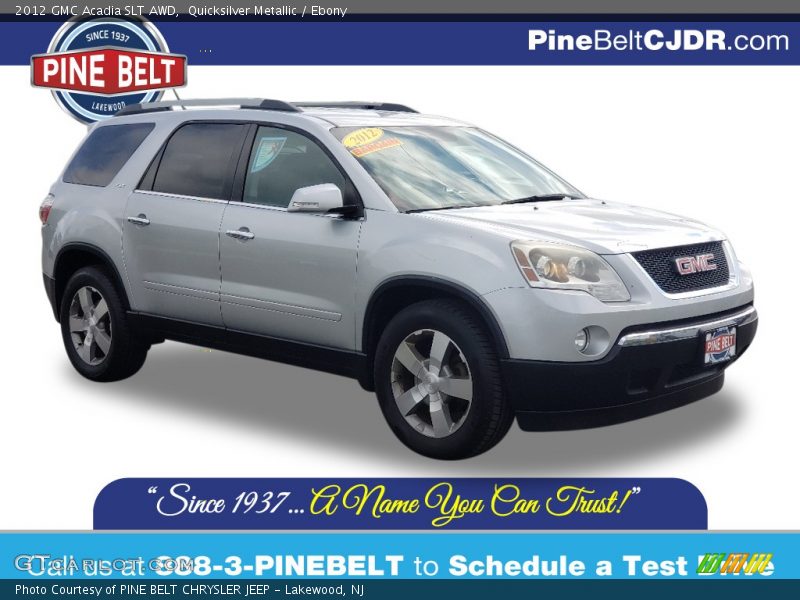 Quicksilver Metallic / Ebony 2012 GMC Acadia SLT AWD