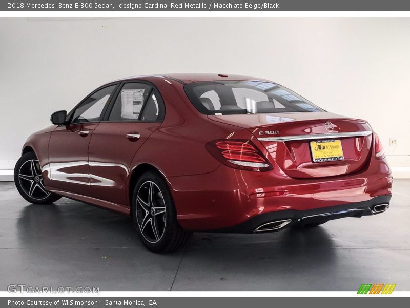 designo Cardinal Red Metallic / Macchiato Beige/Black 2018 Mercedes-Benz E 300 Sedan