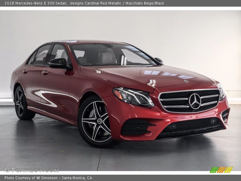 designo Cardinal Red Metallic / Macchiato Beige/Black 2018 Mercedes-Benz E 300 Sedan