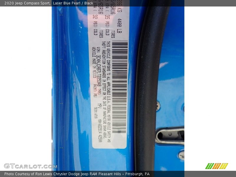 Laser Blue Pearl / Black 2020 Jeep Compass Sport