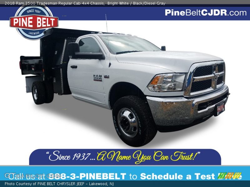 Bright White / Black/Diesel Gray 2018 Ram 3500 Tradesman Regular Cab 4x4 Chassis