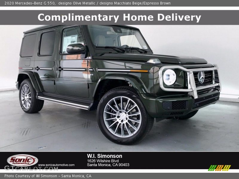 designo Olive Metallic / designo Macchiato Beige/Espresso Brown 2020 Mercedes-Benz G 550