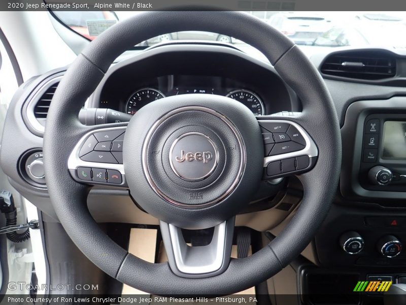 Alpine White / Black 2020 Jeep Renegade Sport
