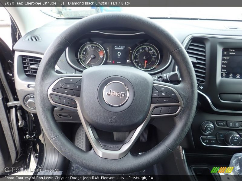 Diamond Black Crystal Pearl / Black 2020 Jeep Cherokee Latitude Plus