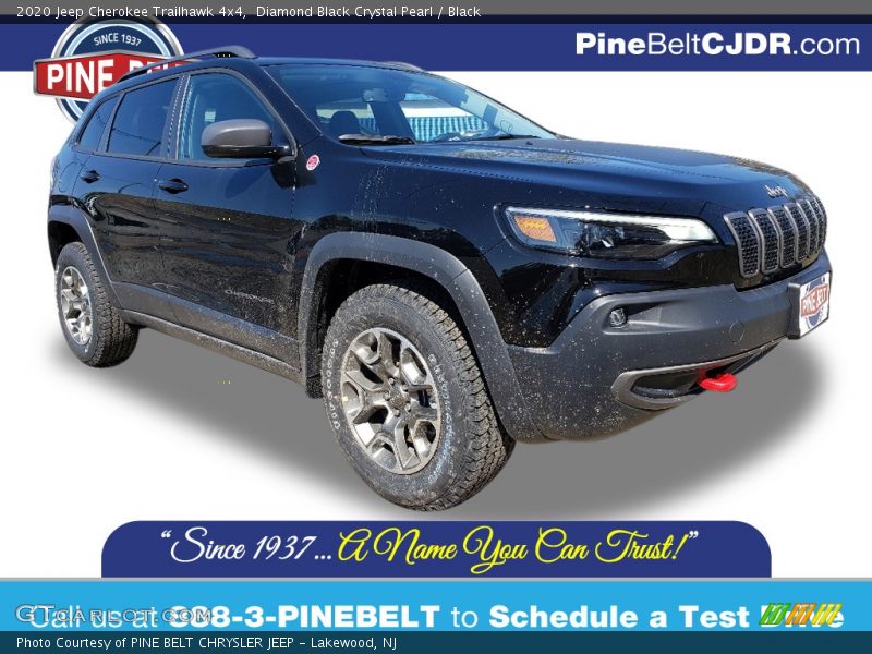 Diamond Black Crystal Pearl / Black 2020 Jeep Cherokee Trailhawk 4x4
