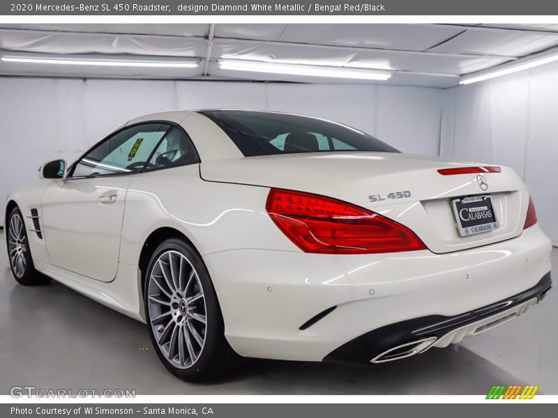 designo Diamond White Metallic / Bengal Red/Black 2020 Mercedes-Benz SL 450 Roadster