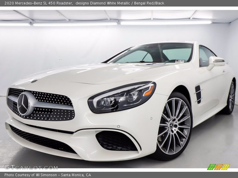 designo Diamond White Metallic / Bengal Red/Black 2020 Mercedes-Benz SL 450 Roadster