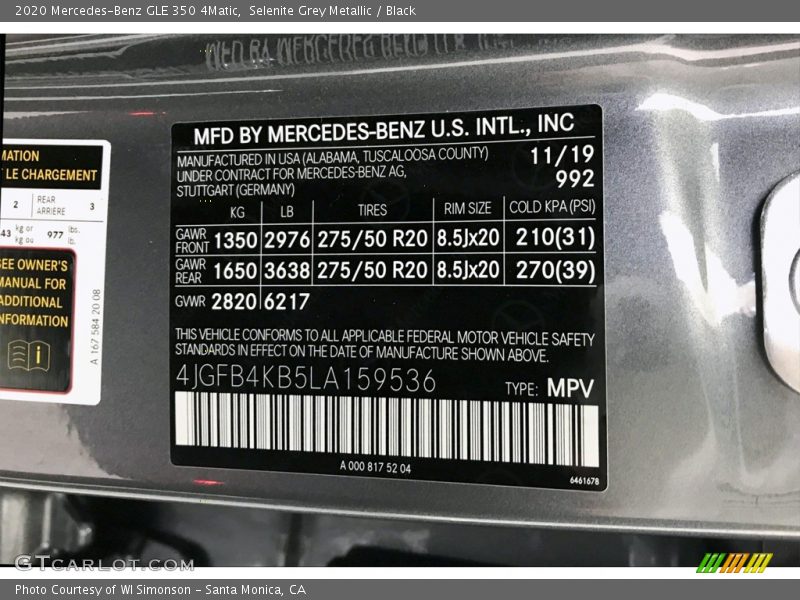 Selenite Grey Metallic / Black 2020 Mercedes-Benz GLE 350 4Matic
