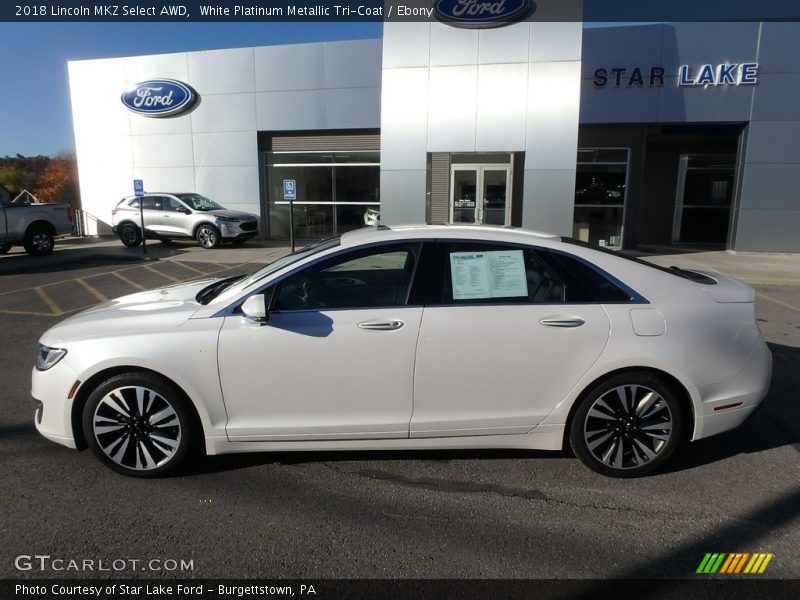 White Platinum Metallic Tri-Coat / Ebony 2018 Lincoln MKZ Select AWD