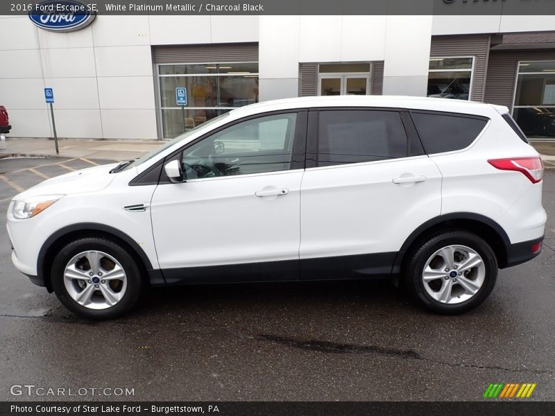 White Platinum Metallic / Charcoal Black 2016 Ford Escape SE