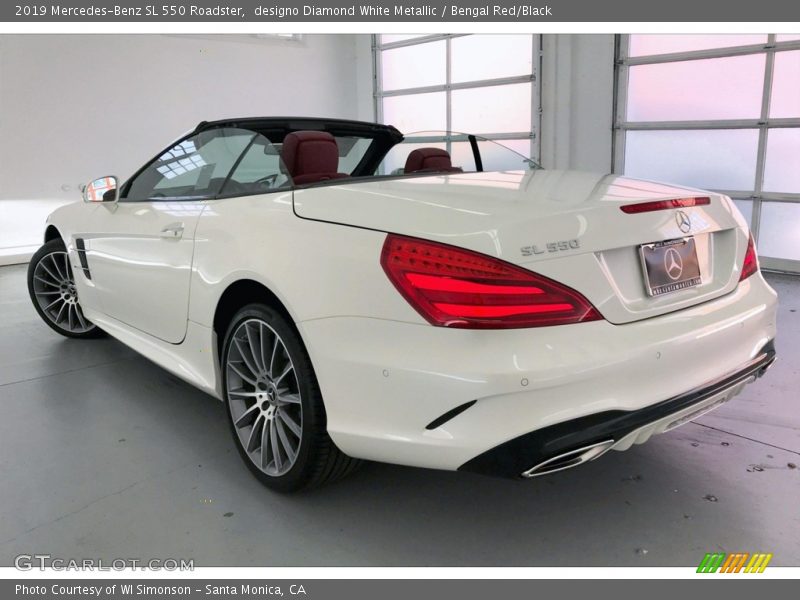 designo Diamond White Metallic / Bengal Red/Black 2019 Mercedes-Benz SL 550 Roadster