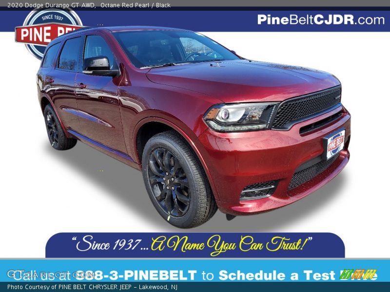 Octane Red Pearl / Black 2020 Dodge Durango GT AWD