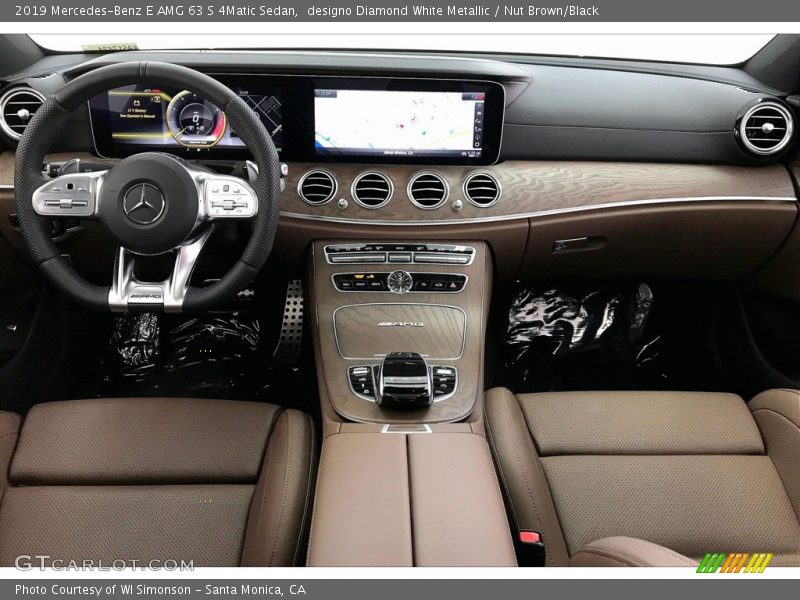 designo Diamond White Metallic / Nut Brown/Black 2019 Mercedes-Benz E AMG 63 S 4Matic Sedan