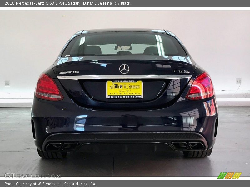 Lunar Blue Metallic / Black 2018 Mercedes-Benz C 63 S AMG Sedan