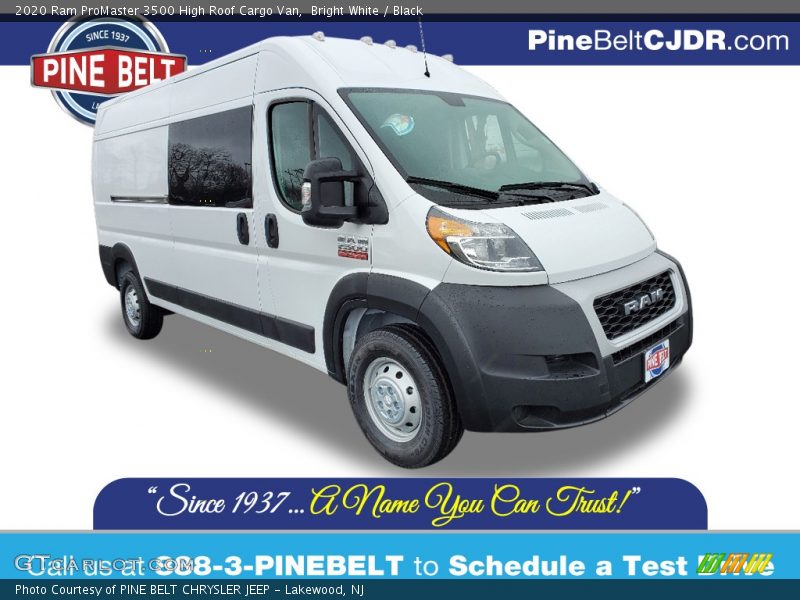 Bright White / Black 2020 Ram ProMaster 3500 High Roof Cargo Van