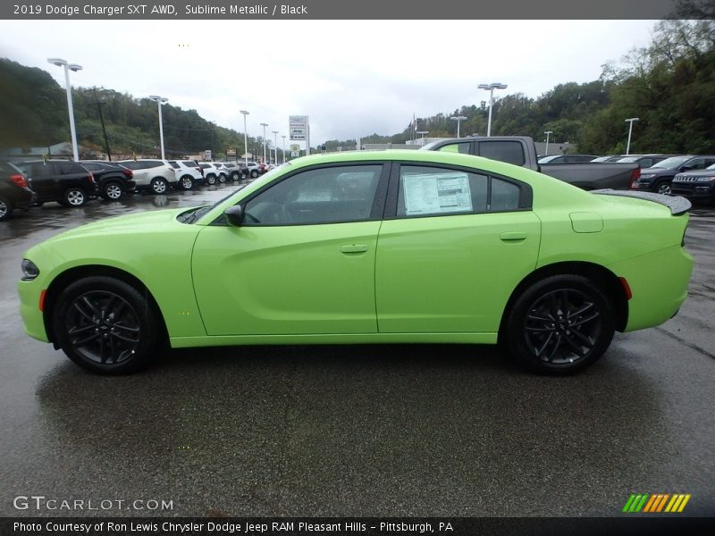 Sublime Metallic / Black 2019 Dodge Charger SXT AWD