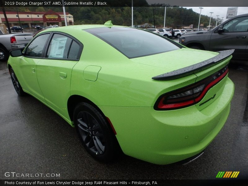 Sublime Metallic / Black 2019 Dodge Charger SXT AWD