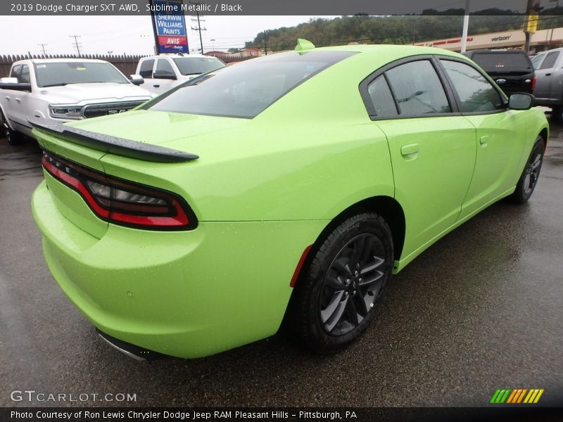 Sublime Metallic / Black 2019 Dodge Charger SXT AWD