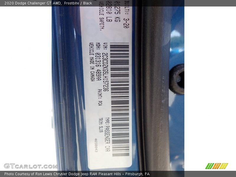 Frostbite / Black 2020 Dodge Challenger GT AWD