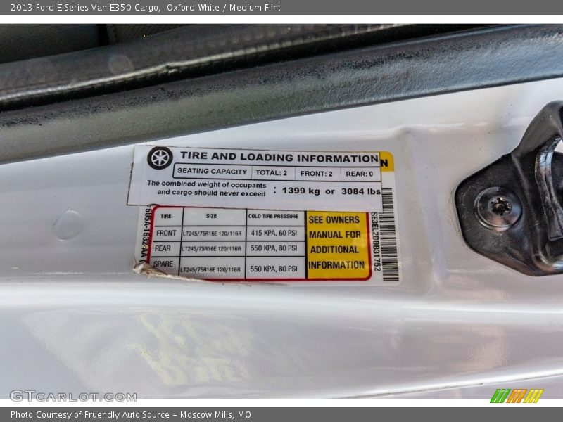 Oxford White / Medium Flint 2013 Ford E Series Van E350 Cargo