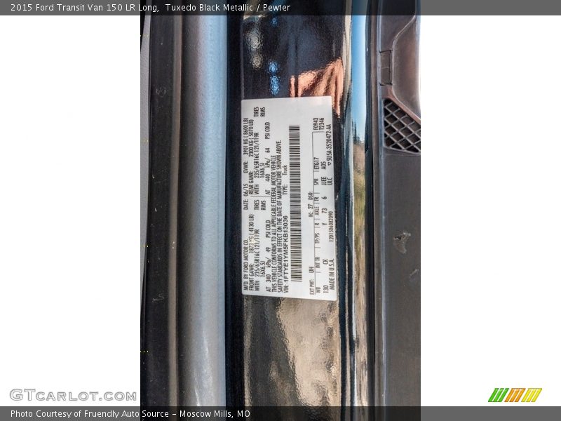 Tuxedo Black Metallic / Pewter 2015 Ford Transit Van 150 LR Long