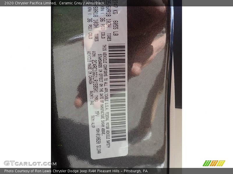 Ceramic Grey / Alloy/Black 2020 Chrysler Pacifica Limited