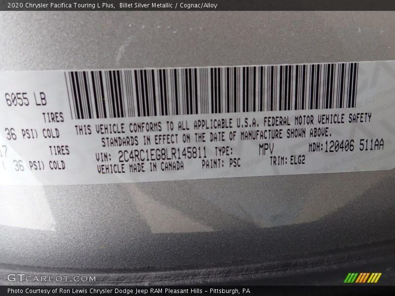 Billet Silver Metallic / Cognac/Alloy 2020 Chrysler Pacifica Touring L Plus