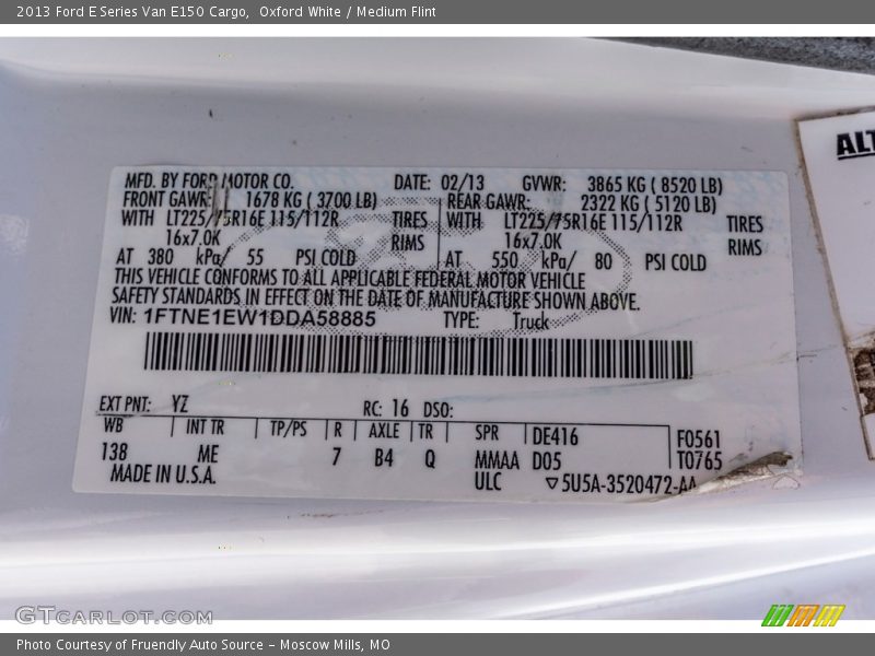 Oxford White / Medium Flint 2013 Ford E Series Van E150 Cargo