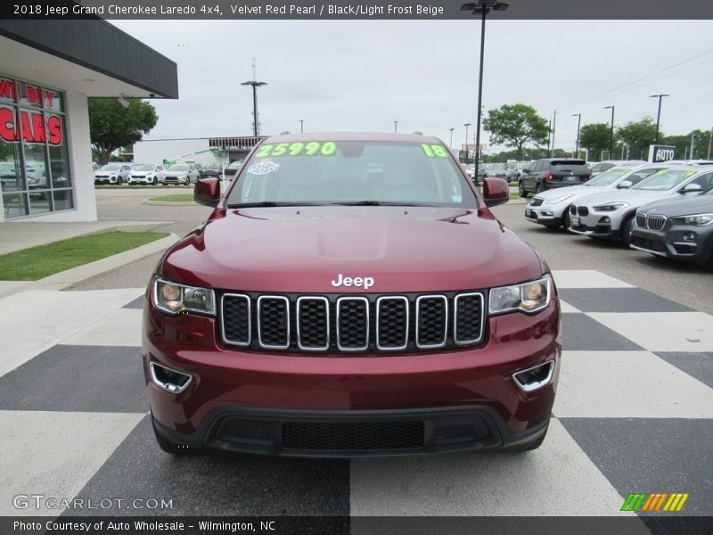 Velvet Red Pearl / Black/Light Frost Beige 2018 Jeep Grand Cherokee Laredo 4x4