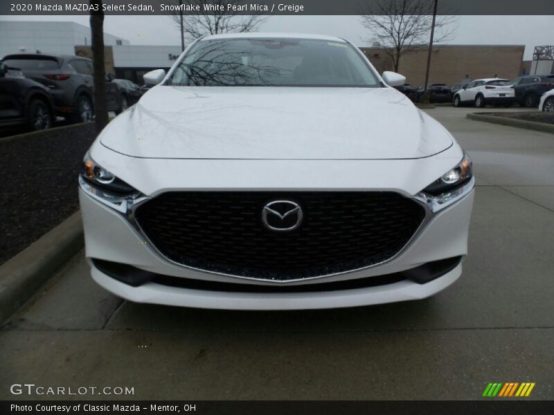 Snowflake White Pearl Mica / Greige 2020 Mazda MAZDA3 Select Sedan