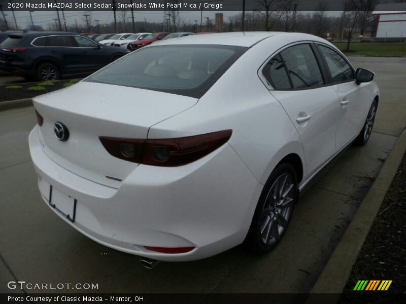 Snowflake White Pearl Mica / Greige 2020 Mazda MAZDA3 Select Sedan