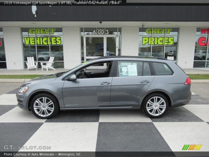 Platinum Gray metallic / Black 2016 Volkswagen Golf SportWagen 1.8T SEL