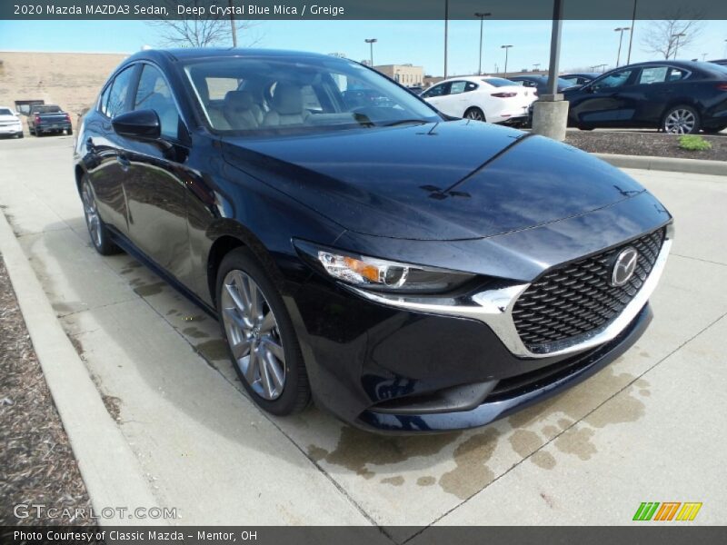 Deep Crystal Blue Mica / Greige 2020 Mazda MAZDA3 Sedan