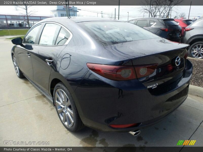 Deep Crystal Blue Mica / Greige 2020 Mazda MAZDA3 Sedan
