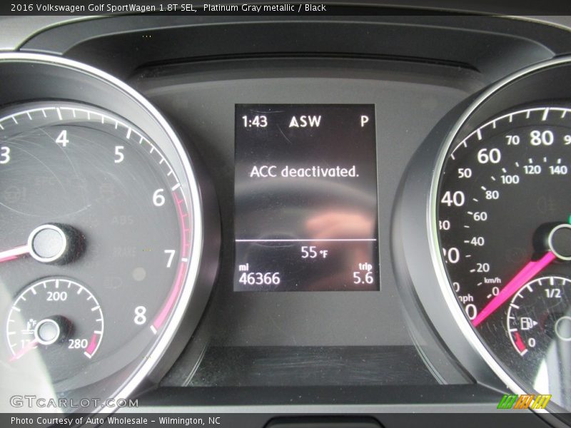 Platinum Gray metallic / Black 2016 Volkswagen Golf SportWagen 1.8T SEL
