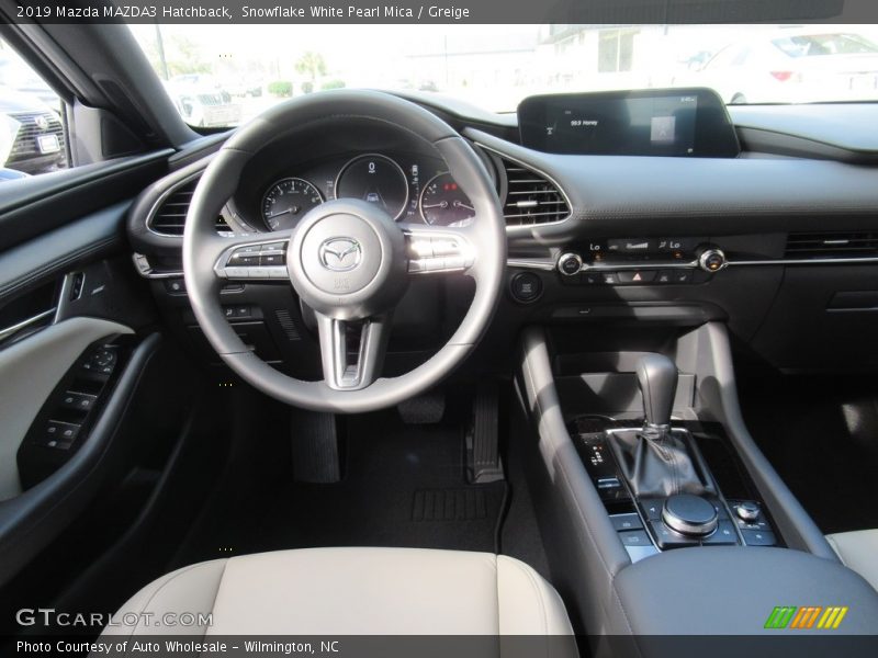 Snowflake White Pearl Mica / Greige 2019 Mazda MAZDA3 Hatchback
